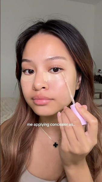 me applying concealer vs celebs/influencers applying