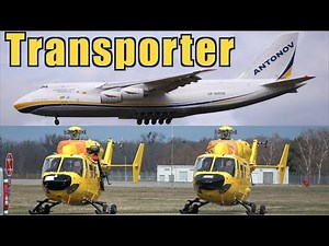 [4K] ANTONOV AN-124-100 landing @ FKB to load 2 Helicopter