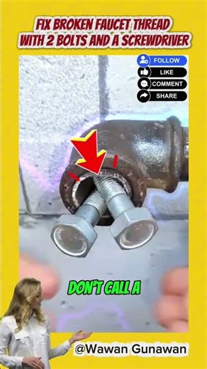 Fix Broken Faucet Thread with 2 Bolts and a Screwdriver!