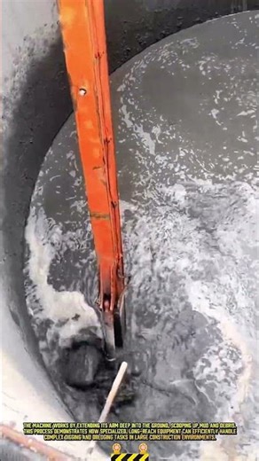 Excavation Process to Dig Mud with a Long-Arm Excavator #dailywork #construction #satisfying