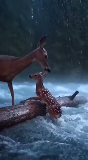 Fawn's River Challenge: A Mother's Love Unwavering #Wildlife #Nature #Fawn