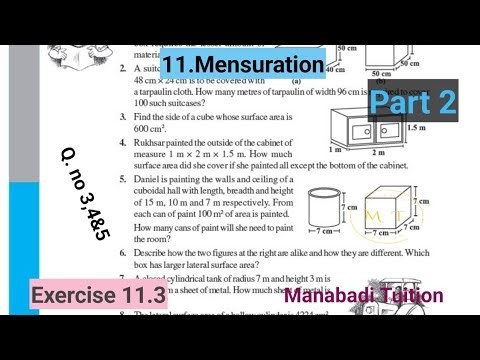 8th class maths| Chapter 11|Mensuration| 💁Exercise 11.3 |Q no 3,4&5 |part2|CBSE|NCERT|