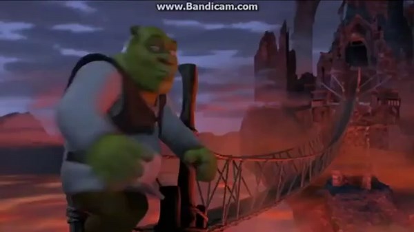 Shrek (2001) Shrek & Donkey Arrived At Dragon's Keep