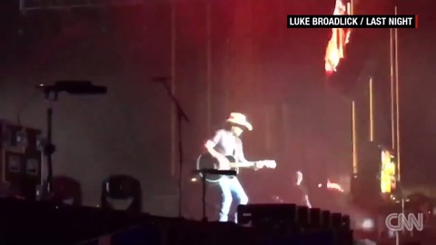 Jason Aldean runs off stage as shooting erupts