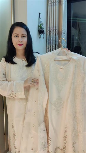 Pakistani inspired 3 piece stitch dress 😍 Desert rose colour 🌸🌸 Body 40,44,46,48,50 Long 44/45 Fabric pure cotton | La Rosa