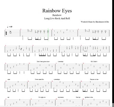 #Rainbow Eyes Rainbow Tablatura como tocar!