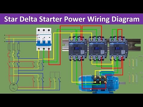 Star Delta Starter Power Wiring Diagram Explained | motor starter | ‪@Electricalgenius‬