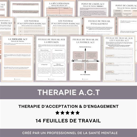 ACT Therapy: 14 Radical Acceptance Worksheets | Digital Resource for Psychologists - Etsy
