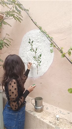 DIY PINTERESTY WALL PART 2 💓✨ #foryourpage #art #shortvideo #shorts #wallmakeover #plants #painting