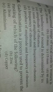The normal range of vocal cords in women is (a) 20 \mathrm{mm} ... | Filo