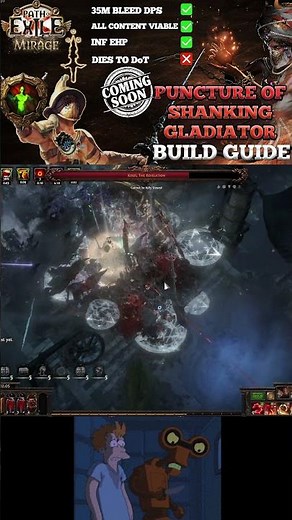 Puncture of Shanking Bleed Gladiator - Build Showcase #gaming #pathofexile