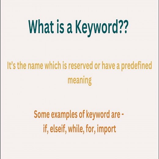 what is a keyword in python?