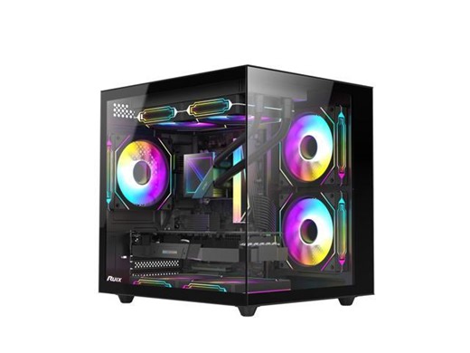 Ruix OV-502 Black Color Dual USB3.0 Full View Tempered Glass Mid Tower Micro-ATX Gaming Computer Case With 120mm ARGN PWM Fans X3 (Side Reverse X2) Pre-Installed - Newegg.com