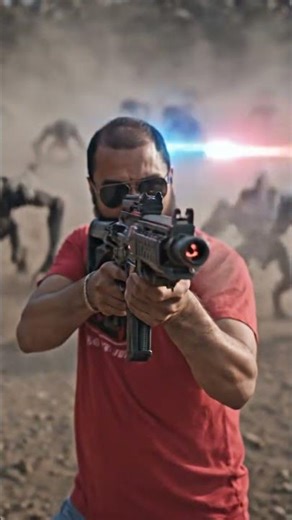 fighter battling alien creatures, powerful sci-fi tone