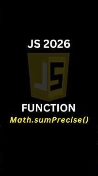 JS 2026 - Math.sumPrecise() Function🚀 #coding #javascript #codingblocks #engineering