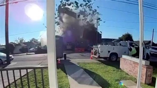 Incredible moment massive explosion blows house apart in California