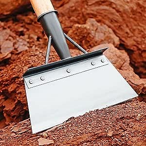 9.8-Inch Heavy Duty Steel Cleaning Shovel, Multifunctional Outdoor Garden Tool for Weeds, Moss, and Ice - Flat Blade No Handle