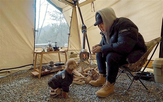 【solo camping】自驾到熊出没的树林露营，并自制了taco吃一吃。