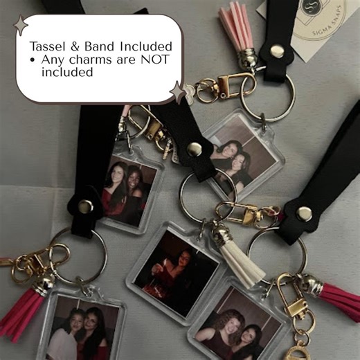 Custom Square Photo Keychain With Tassel, Personalized Photo Charm Keyring - Etsy