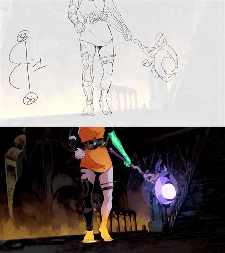 We approached this fighting sequence as though it were a choreographed dance. Mel has learned from Hecate’s teachings, showing that this is an extension of all that knowledge. Every lesson, ritual, sparring session, and emotion stays with her wherever she goes. The animation and camera work together in tandem to create a sense that we are following her lead. Client: Supergiant Games Storyboard: Neil Dieu Background Layout & Paint: Pauline Mauviére, Meryl Franck, Daniel Converio Character Layout: