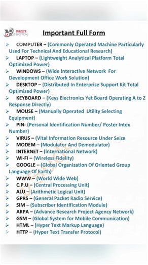 Computer full forms #computer #computereducation #cloudstorage
