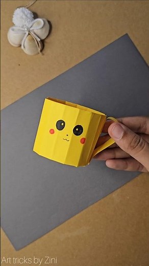 Cute minion paper Mug DIY hacks . #minion #papercraft #viralvideo #youtubeshorts #artandcraft #art