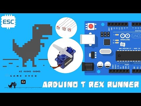 google chrome dino game automation with arduino and servo