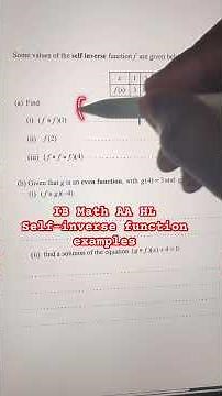 Self-inverse function with examples | IB Math AA HL
