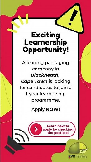 🎓 Learnership Opportunity: Production Operator (NQF Level 3)