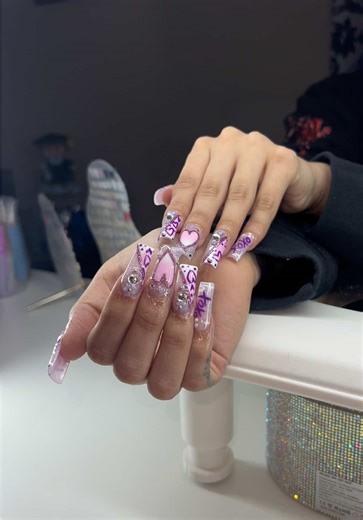 Purple Birthday Nails by Wendy Ortiz in Dallas