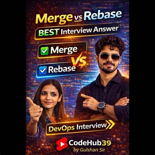 Merge vs Rebase Explained in 30s 🔥 | Git DevOps Interview #shorts #git #devops