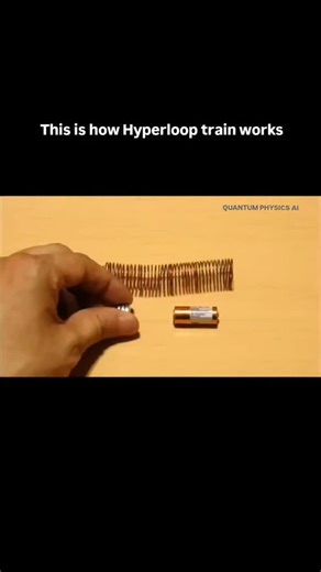Quantum Explained | Quantum & Astrophysics on Instagram: "Hyperloop is a futuristic, proposed transportation system where magnetically levitated pods travel at very high speeds through near-vacuum tubes, eliminating air resistance and friction for rapid, efficient, and low-pollution intercity travel. Here is a simple demonstration of how it works. Follow @quantumphysics.ai for deep insights on quantumphysics, cosmos and Ai"