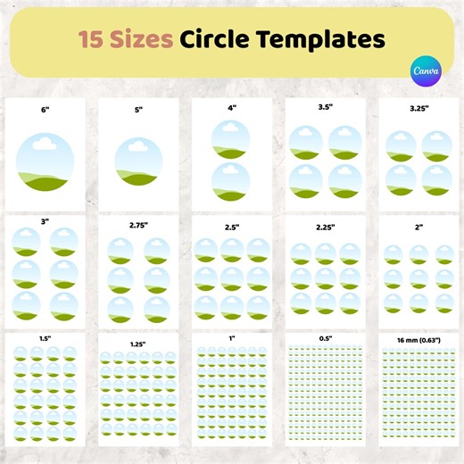 Circle Template Bundle, Editable Circle SVG, Printable Labels, Canva Templates, Round Stickers, DIY Craft Supplies, Instant Download - Etsy
