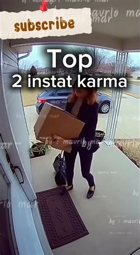 Thief failed get instat karma #securitycamera #funny #porchpirate #shockingmoments #doorbellcamera