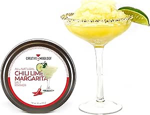 The Spice Lab Glass Cocktail Rimmer for Martinis & Margaritas - Drink Rimmer- Gluten Free Non-GMO No MSG All Natural Brand - Rim Sugar or Salt for Cocktails (Chili Lime Salt)