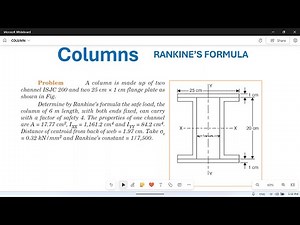 Columns:16//Numerical Problem//Column with cross-section made of channels