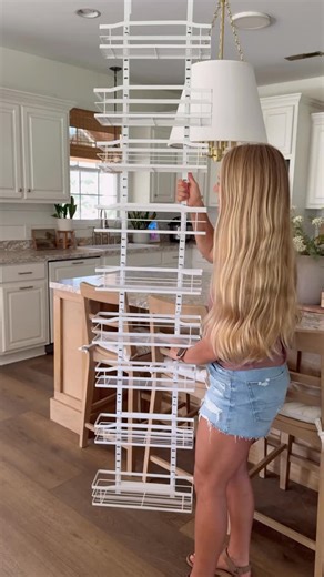 Amazon home organizing find! Over the door rack! Comment AMAZON and send you links! This over the door organizer gives any room extra storage space. It’s perfect for pantries, bathrooms, and laundry rooms! It comes with peel and stick hooks so it doesn’t slide all over the door and the shelves are adjustable!! This was perfect for our pantry! We needed more room to store and organize things and this did the job perfectly! It would also be great for organizing bathroom and laundry necessities!! #
