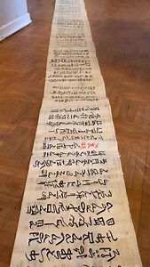 The Story of the Shipwrecked Sailor is a text dated to the Middle Kingdom of Egypt (2040-1782 BCE) of the 12th Dynasty. It written in the cursive script of Ancient Egypt called, “Hieratic”. I created the copy of the text from sheets of papyrus paper purchased from @sonofthepharaoh and it measures 6.5 meters long. The story contains examples of most of the principal grammatical structures used in Middle Egyptian. The story is both a delightful tale and is written in a relatively straightforward a