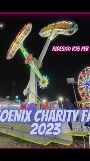 Chettys Fun Fair will be at the Phoenix Charity Fair 2023 Dates : 26-28may & 2-4june Open Fri 5pm Open Sat Sun 1pm Tickets R15 #SAMA28 #foryoupage #phoenixplaza #weekendvibes #chettysfunfair #themeparktiktok #phoenixtok #durbantiktok #kidsoftiktok #familytime #funnightwithfriends #memoriesbringback #discoseemor #wallofdeath #kznfinest
