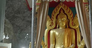 Big Yellow Buddha Statue Cavebuddha Thailand Stock Footage Video (100% Royalty-free) 3450455407 | Shutterstock