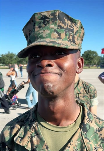 Emotional Reunion: Military Family of Three