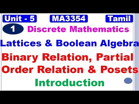 Discrete Mathematics|MA3354|Lattices and Boolean Algebra|Posets in Tamil|Poset With Example in Tamil