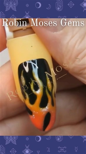 🔥🔥 I love how this nail turned out!! 🔥🔥 Playing with GELS!! #gelnails #firenails #robinmosesgems #nailfacts #robinmosesnailart | Robin Moses Nail Art