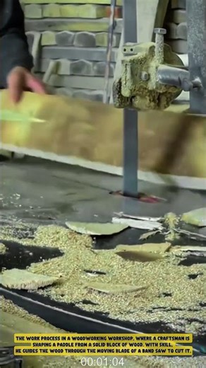This is the Process of Making a Wooden Paddle Using a Band Saw- Good tools and machinery