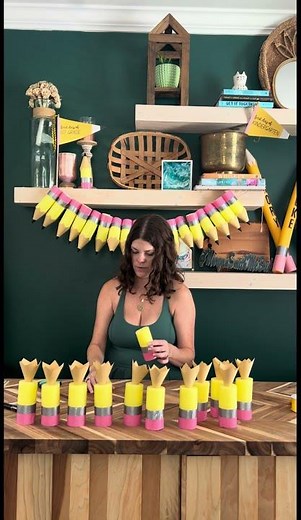 DIY pool noodle pencil wreath