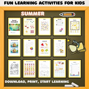 Summer Activity Book for Toddlers: Preschool Learning Games (45 Pages) - Etsy Canada