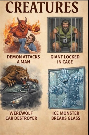 Top 4 Scary Mythical Creatures Caught on Camera | Demon, Giant, Werewolf & Ice Monster#edit #respect