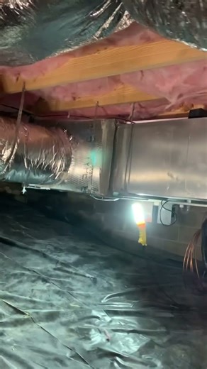 New duct & insulation installation in a crawlspace #hvac #hvaccontractor #birmingham #airconditioner