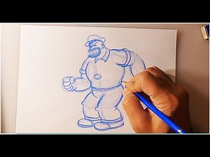 HOW TO DRAW BLUTO, OR BRUTUS, POPEYE’S ENEMY.