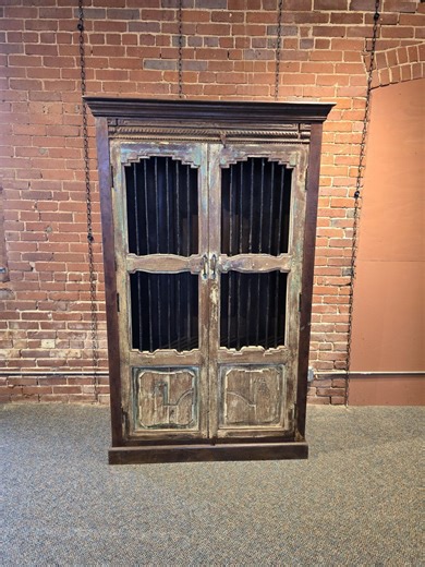 Reclaimed Teak Wood Cabinet – Slab Doors, Iron Accents, Handmade India Furniture - Etsy